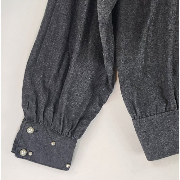 Starfire Jacket Womens 12 Gray Denim Quilted Pearl Accent Retro Vintage USA - Picture 10 of 11